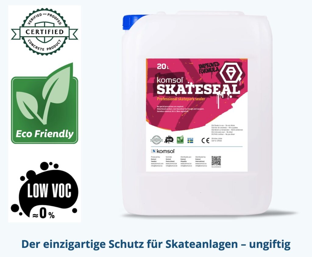 Komsol SKATESEAL Premium Versiegelung Skatepark Beton Haltbarkeit