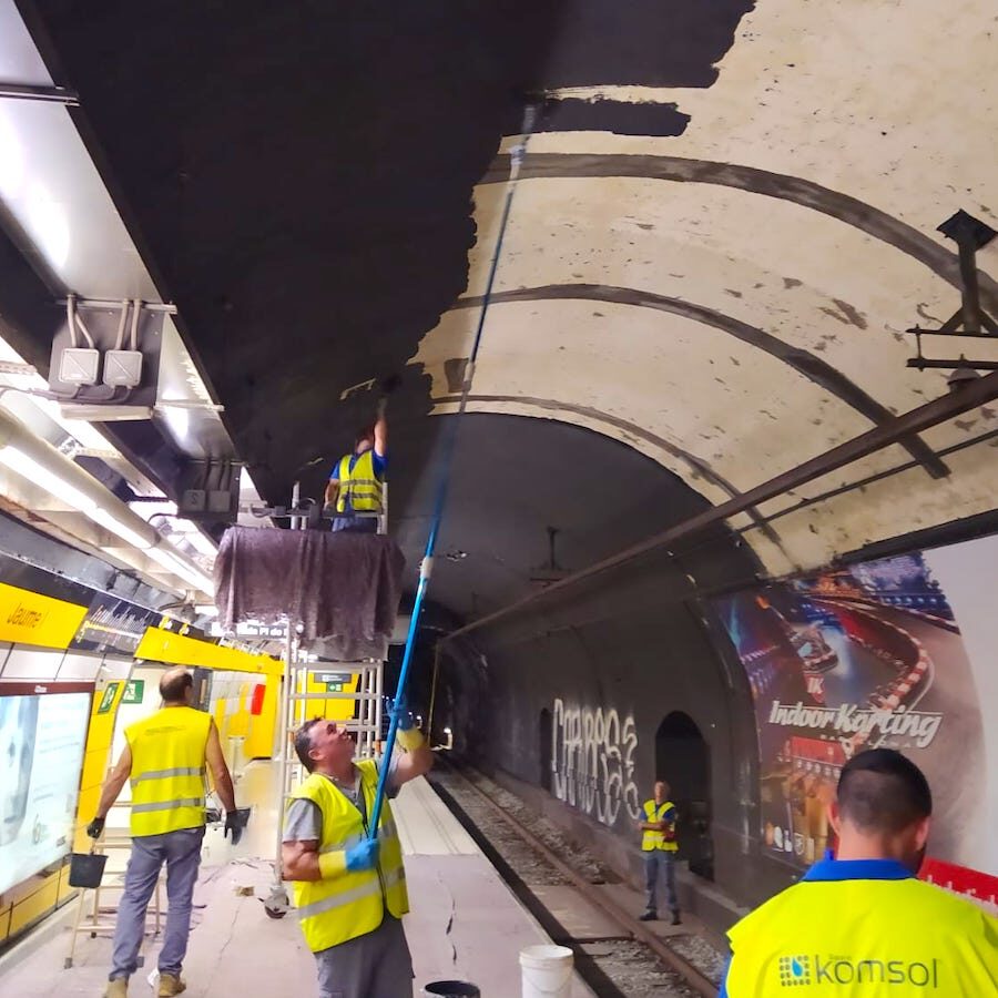 komsol tunnel beton boden decke innerseal versiegelung dauerhaft hochwertige silikate bahn schienen sanierung ubahn