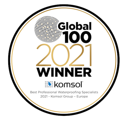 Global 100 2021 award Komsol Hispania winner wasser abweisend waterproofing innerseal